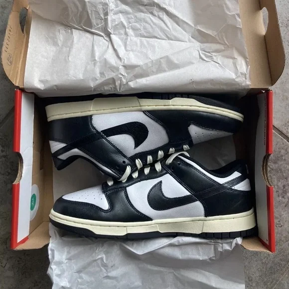 Nike Dunk Low “Vintage Panda” Black White FQ8899-100 Women’s Size 10.5 NEW SB FC - Picture 6 of 6
